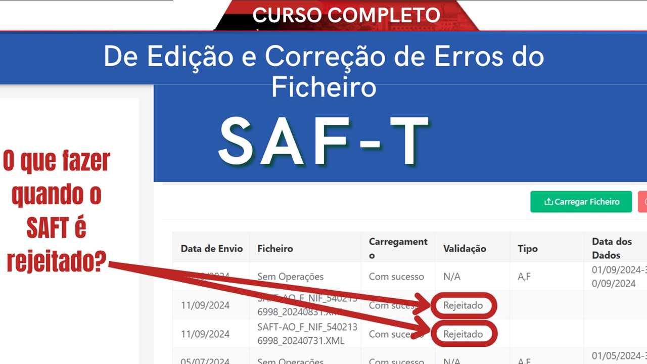 Curso Completo de Edição e Correção Erros do Ficheiro SAF-T